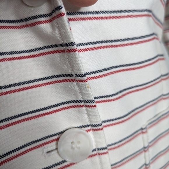 Tommy Hilfiger red white blue striped button up jacket 10 - Picture 3 of 14